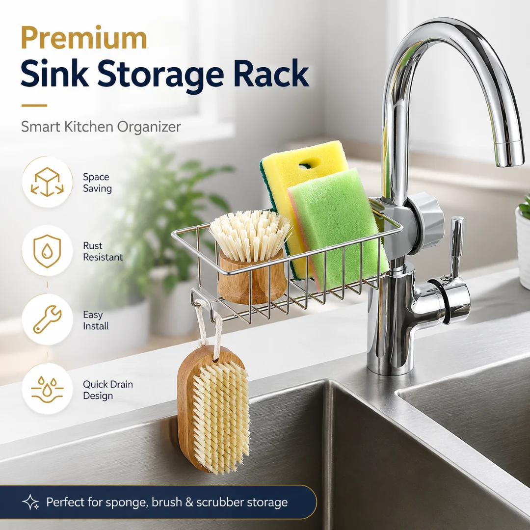 Faucet Rack Kitchen Sink Organizer Holder-1Pcs thumbnail 1