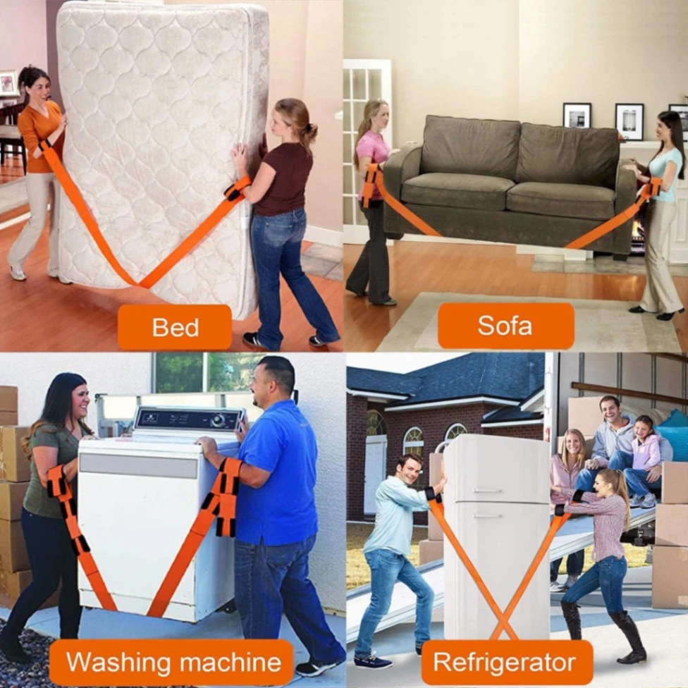 Furniture Moving Straps, Multifunctional High Density Moving Belts, for Carrying Furniture, Appliances, Bulky Objects thumbnail 4