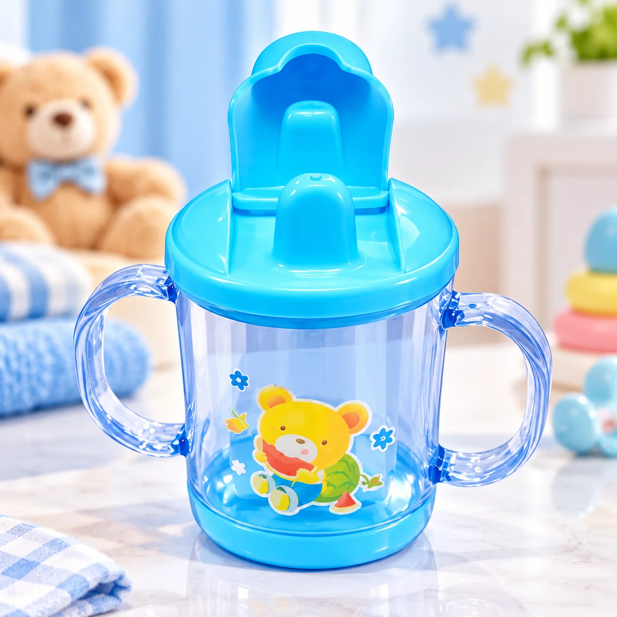 Binie Baby Mum Pot 200ml, Baby Water Bottle, Kids Water Bottle Double Handle thumbnail 3