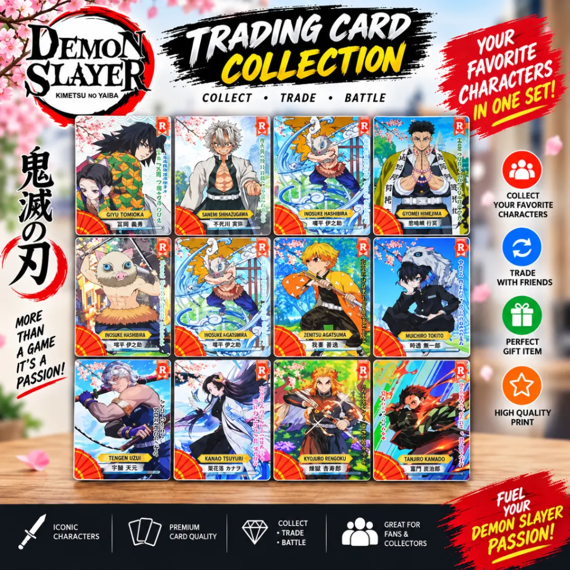 Demon Slayer Mugen Train Anime TCG Card Game English Version SSP Card Ultra Rare Card Tanjirou Kamado Nezuko Character Rare Collectibles Kids Gift Toy Holo Lamination thumbnail 2