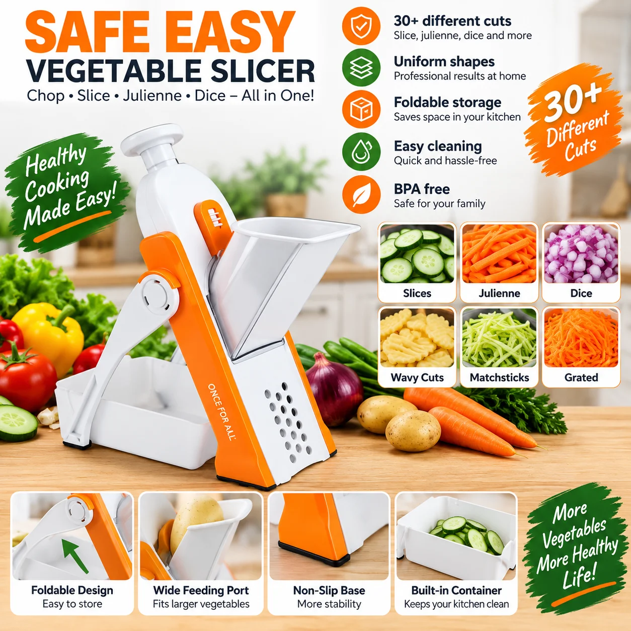 Spring Slicer Vegetable & Fruit Cutter thumbnail 4