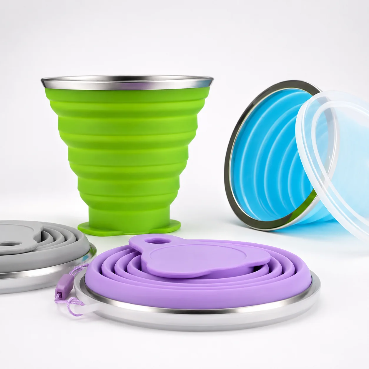 Silicone Folding Cup/Mug, Foldable & Portable & Lightweight Travel Cup for Outdoor Camping Hiking thumbnail 3