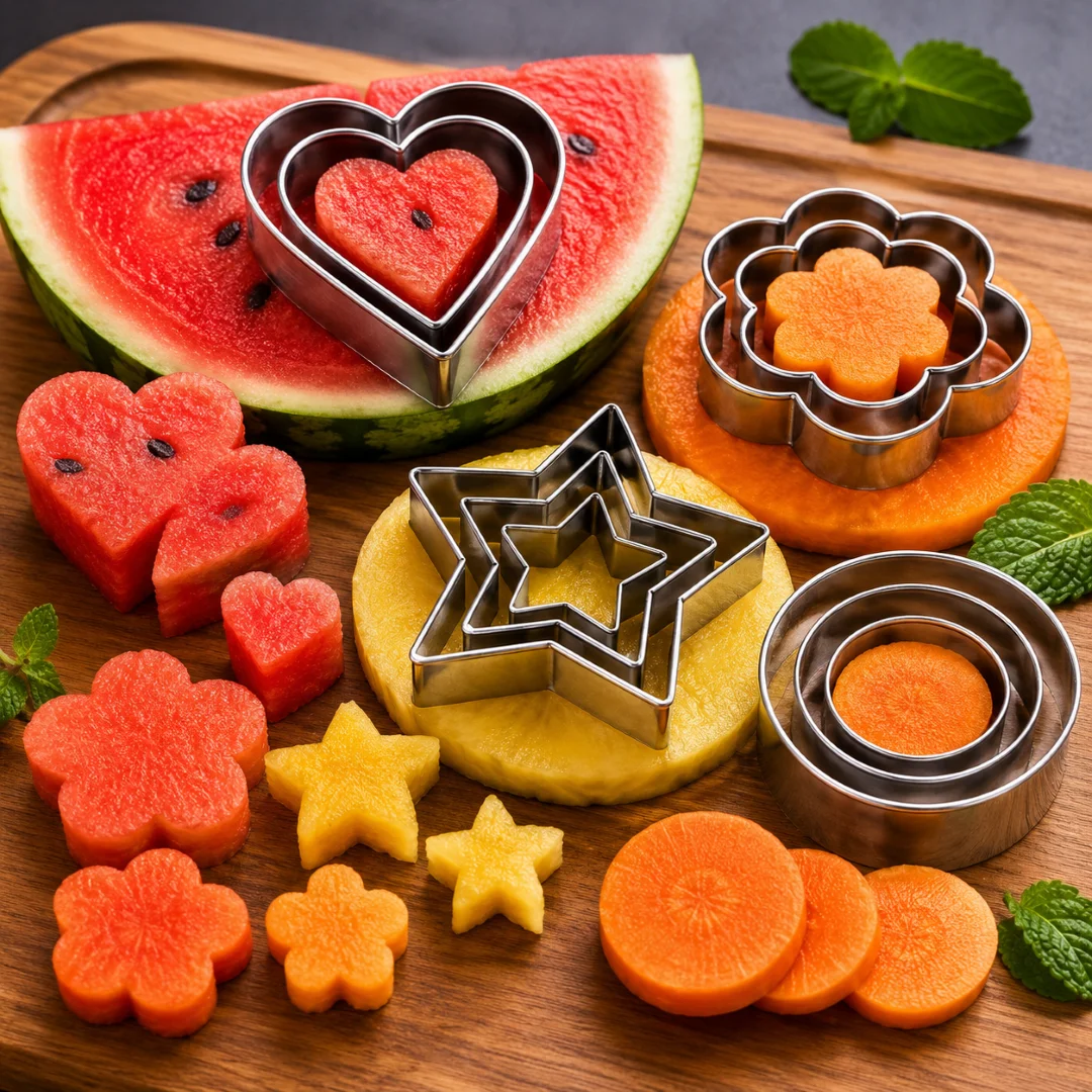 12pcs/Set Stainless Steel Cookie Cutter ( 4 Shapes) Round Heart Star Shape Biscuit Cutters for Kitchen Baking thumbnail 4