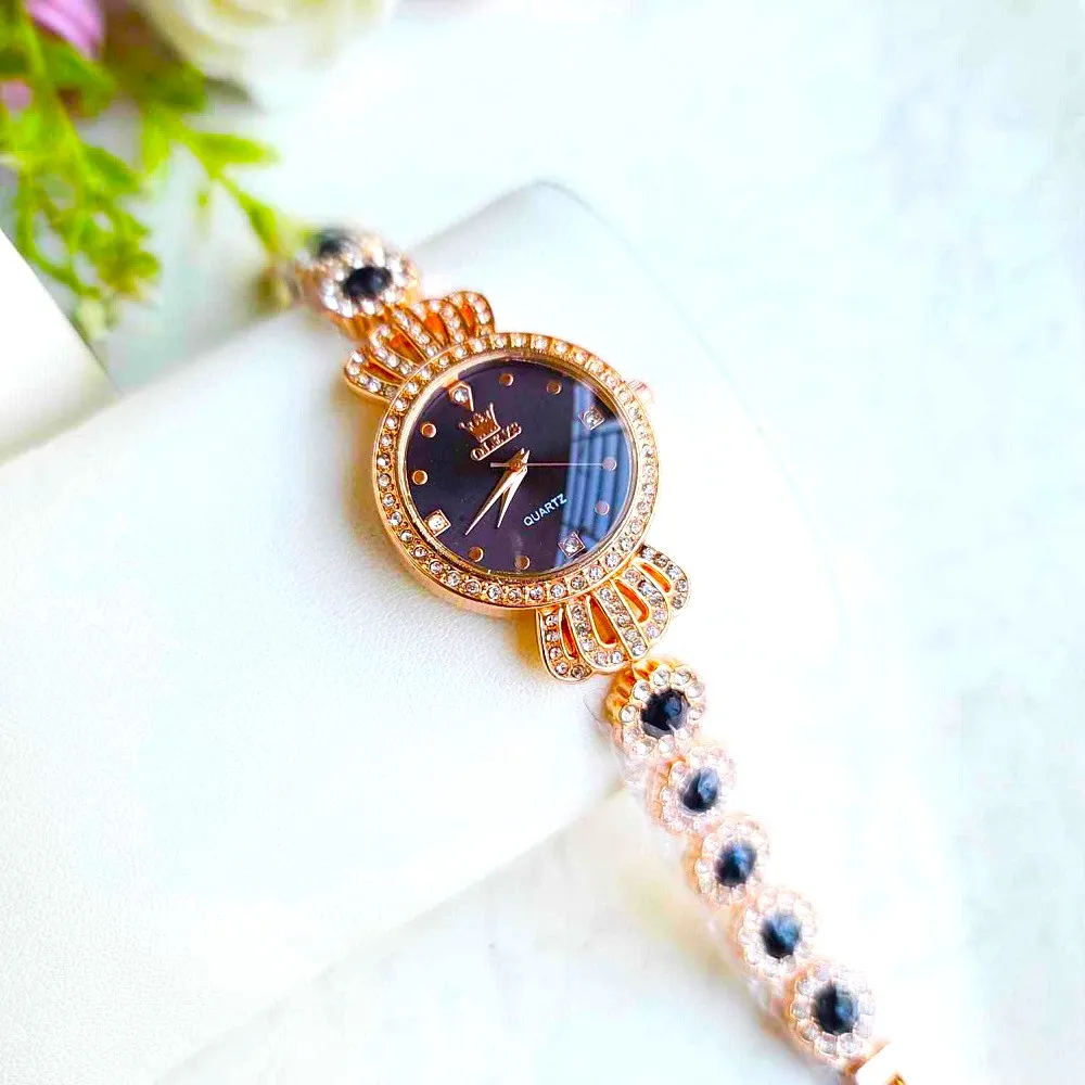 Luxury Diamond Ladies Quartz Wrist Watch Premium quality stylist colorful stone ladies watch thumbnail 4
