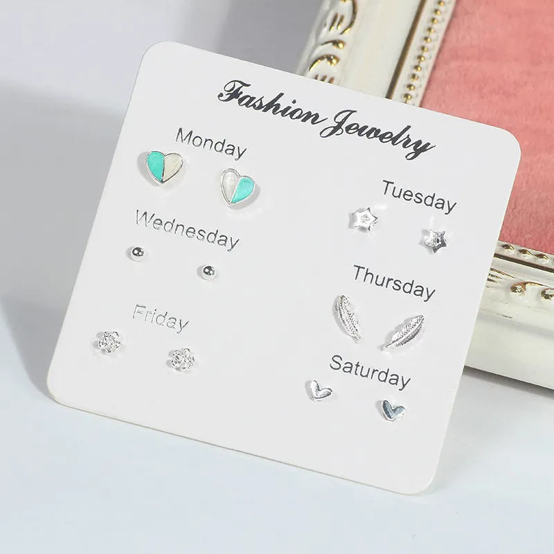 Week Earring Set Beaded Earings Ins Girl thumbnail 4
