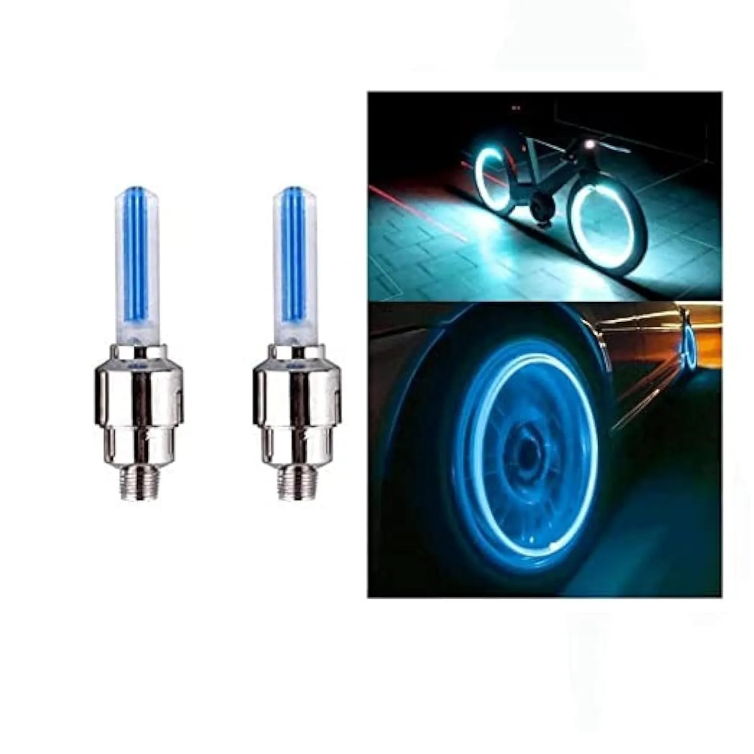 Car Bike or Bicycle Tyre LED Light with Motion Sensor Tyre Light Fancy Light Tail Light 2 pcs thumbnail 1