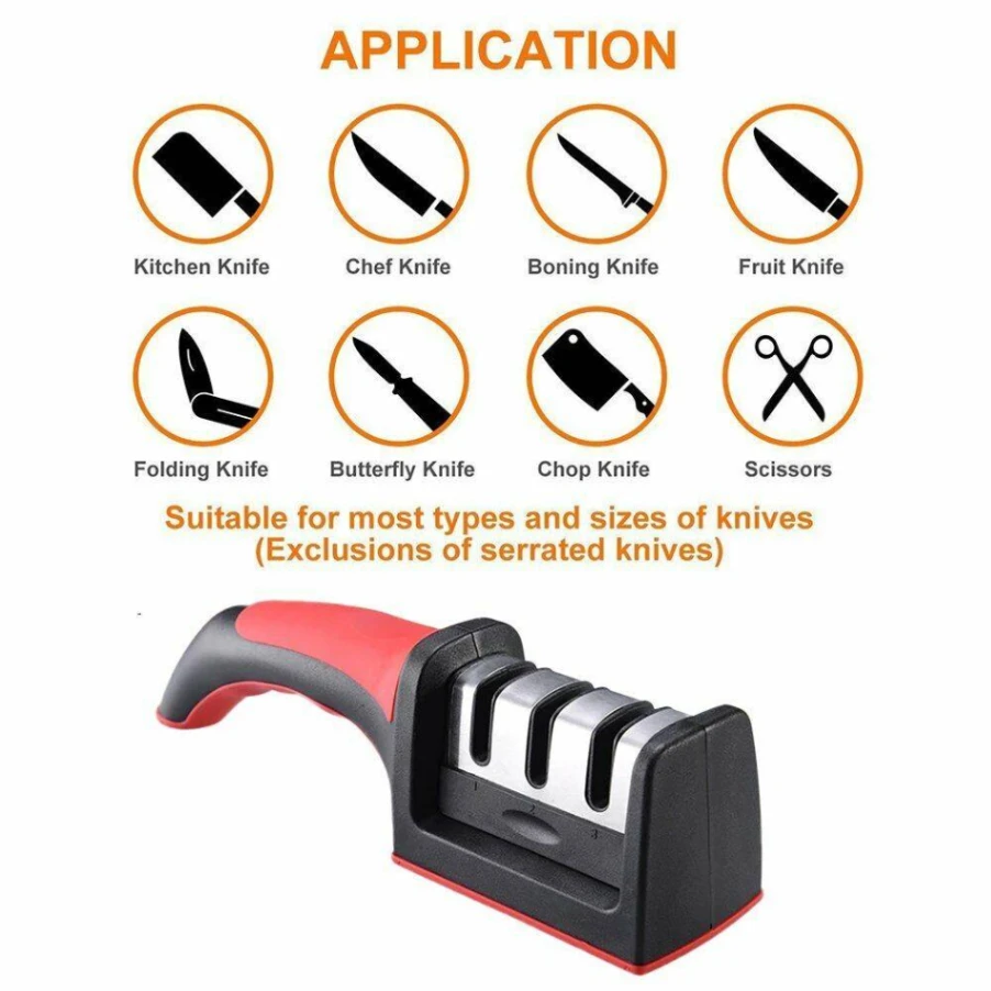 Knife Sharpener Stainless Steel Kitchen Tool Sharpening Stone Grinder Knives Sharpener Kitchen Tools thumbnail 2