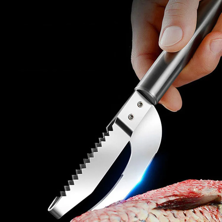 Fish Scale Knife Cut/Scrape/Dig 3-In-1, Fish Scale Knife, Fish Scaler Remover, 3-In-1 Fish Scaler Remover Cutter, Stainless Steel Fish Scale Remover, Stainless Steel 3 In 1 Fish Maw Knife thumbnail 3