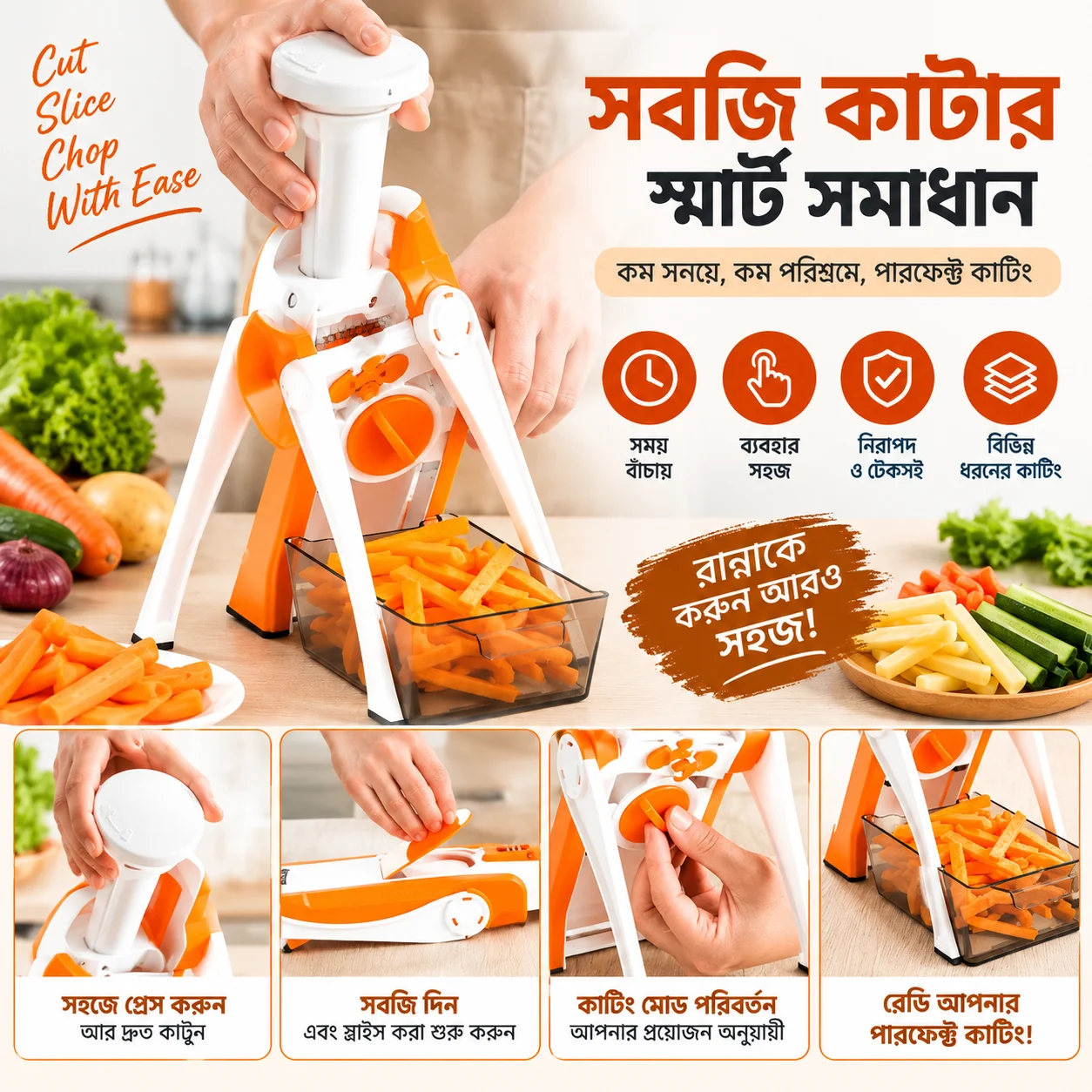 Spring Slicer Vegetable & Fruit Cutter thumbnail 3