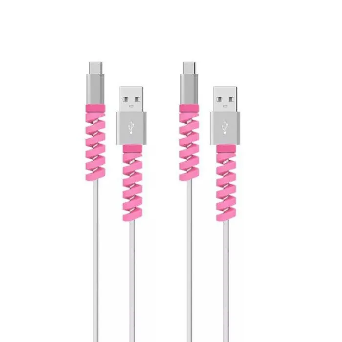 5 pcs Spiral Cable protector Data Line Silicone Bobbin winder Protective For all USB Charging earphone thumbnail 6