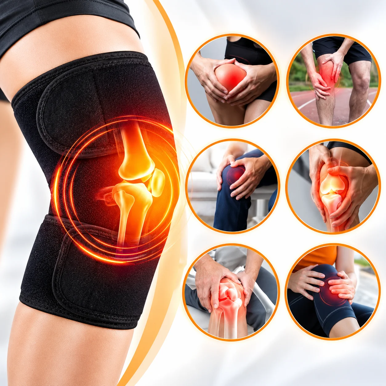 Knee Pain Reducer Knee Pad Adjustable Knee Support Braces for Knee Pain one PCS thumbnail 3