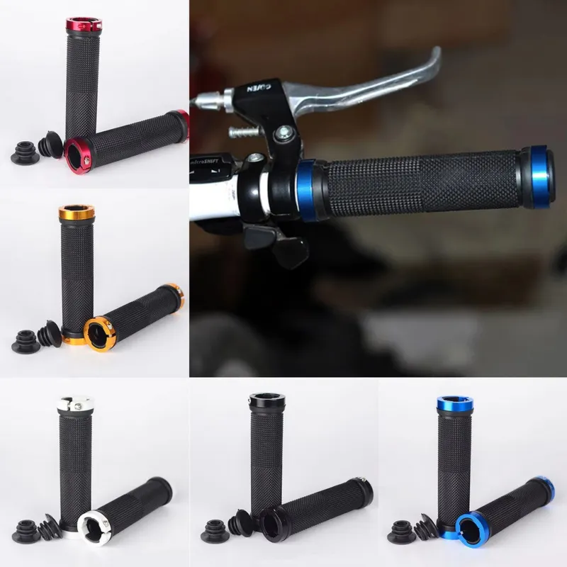 Pair Cycling Lock on Anti Slip Bicycle Handlebar Handle Grips for MTB BMX thumbnail 1