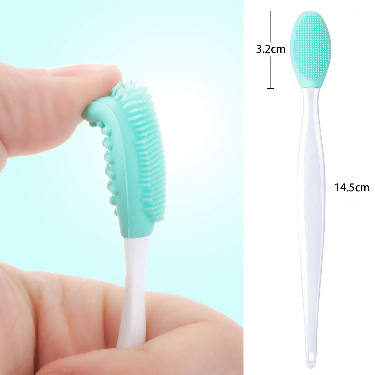 1PCS Exfoliating Lip Brush Nose Cleaning Brush Double Side Soft Silicone Lip Scrub Tool & Nose Blackhead Remove Brush 5