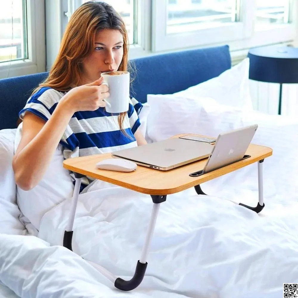 Foldable Laptop Table Wooden For Reading, Writing, Eating, On Bed 1