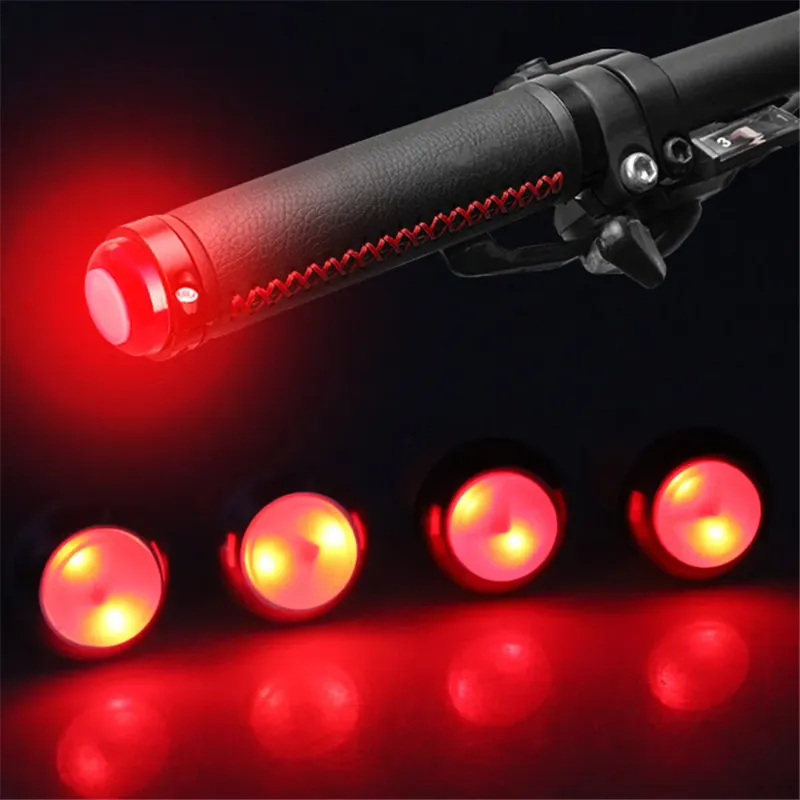 1 Pair Safety Cycling Bike Turn Signal Handle Bar End Plug LED Red Light Lamp Magnetic Handle Light Night Riding Warning thumbnail 2