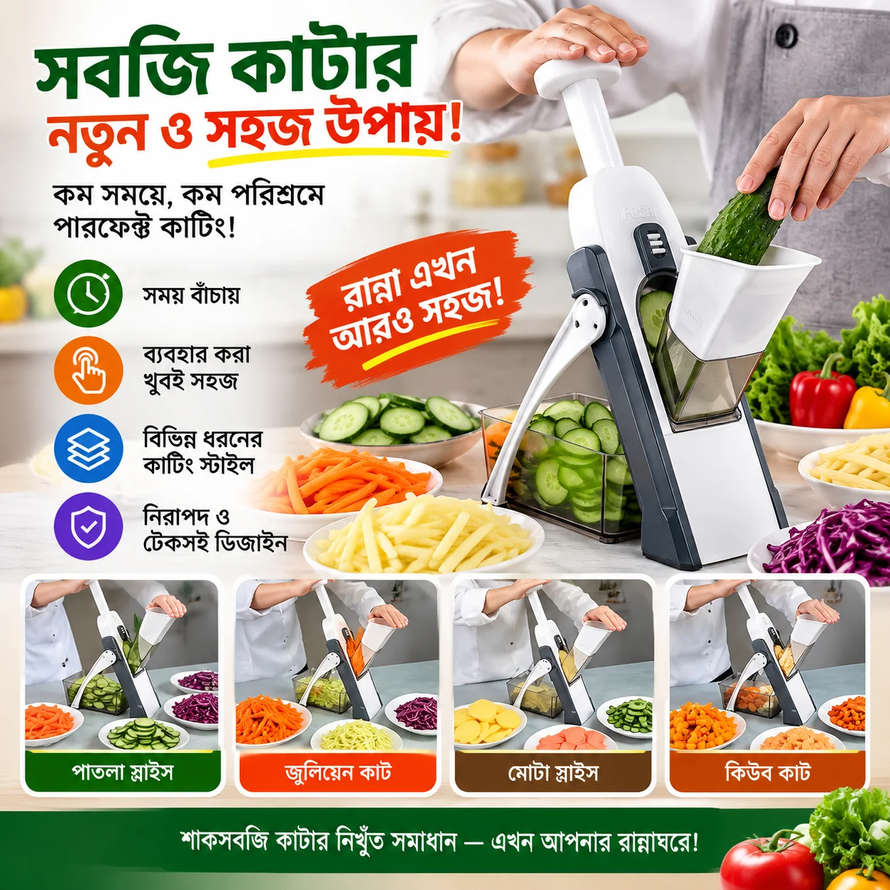 Spring Slicer Vegetable & Fruit Cutter thumbnail 1