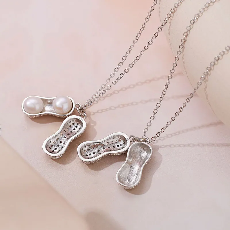 Peanut Pendant Necklace Korean Clavicle Chain Jewelry thumbnail 4