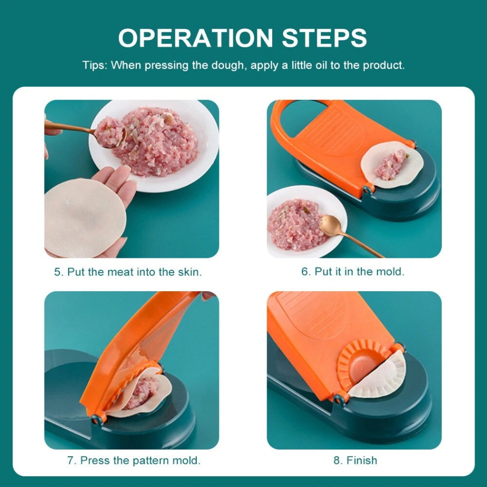 Dumpling and Pitha Maker Dough Pressing Mold - Orange and Blue thumbnail 3