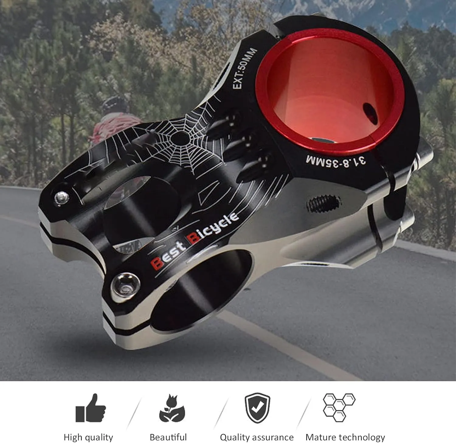 Wake Spider Bike Stem 31 8mm Adjustable Bicycle Stem Aluminum Alloy Short Handlebar Stem for Road Bicycle Mountain Bike 3