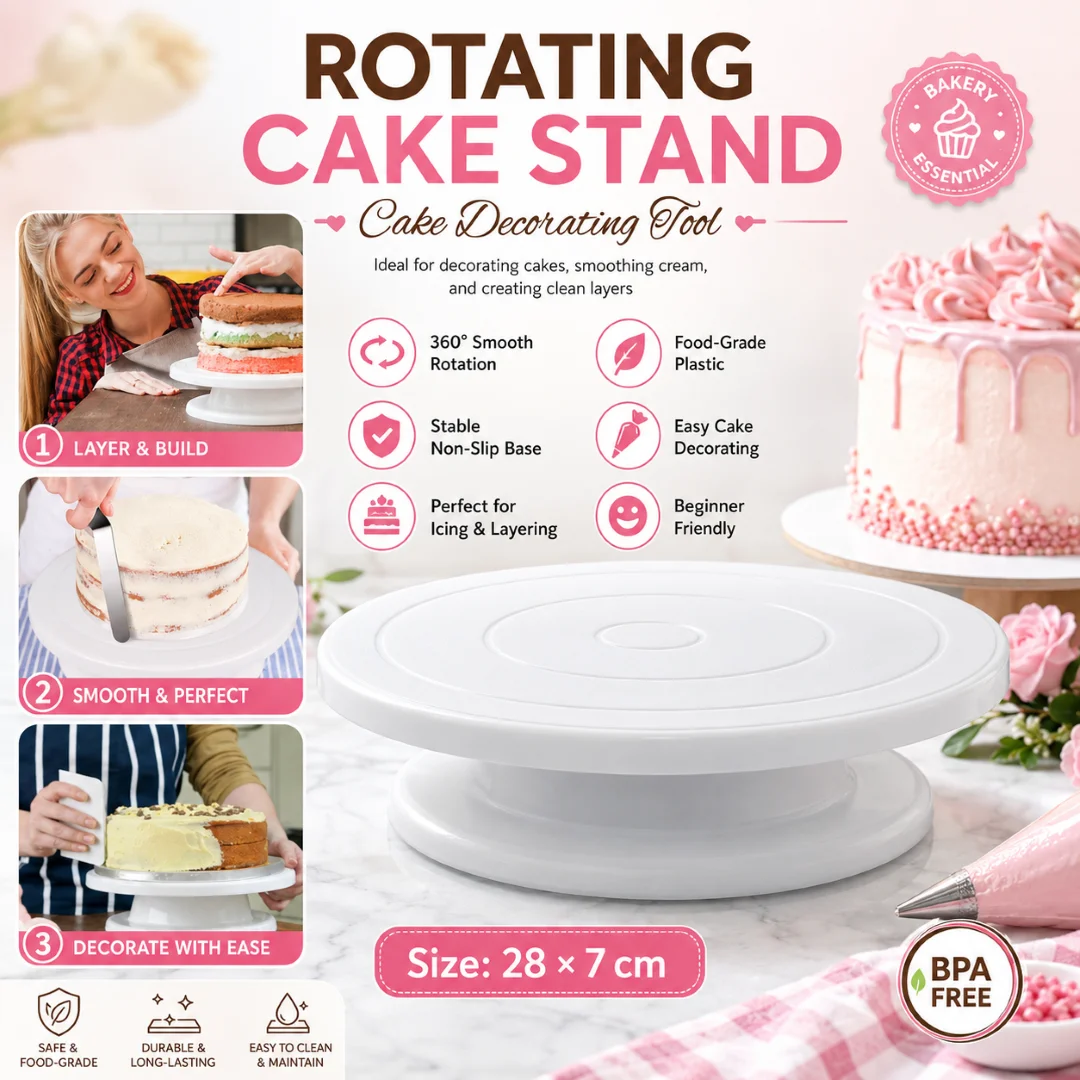 Cake Turntable, 360° Rotating Best Cake Turntable thumbnail 1