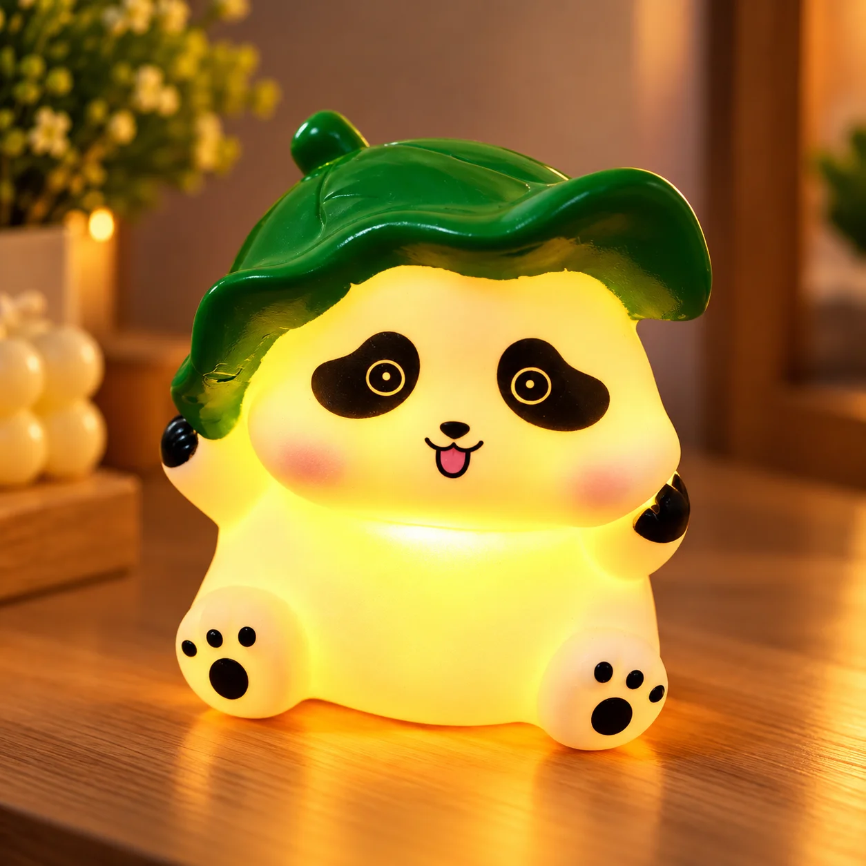 Cute Panda Night Light for Kids – Soft Silicone LED Bedside Lamp 4