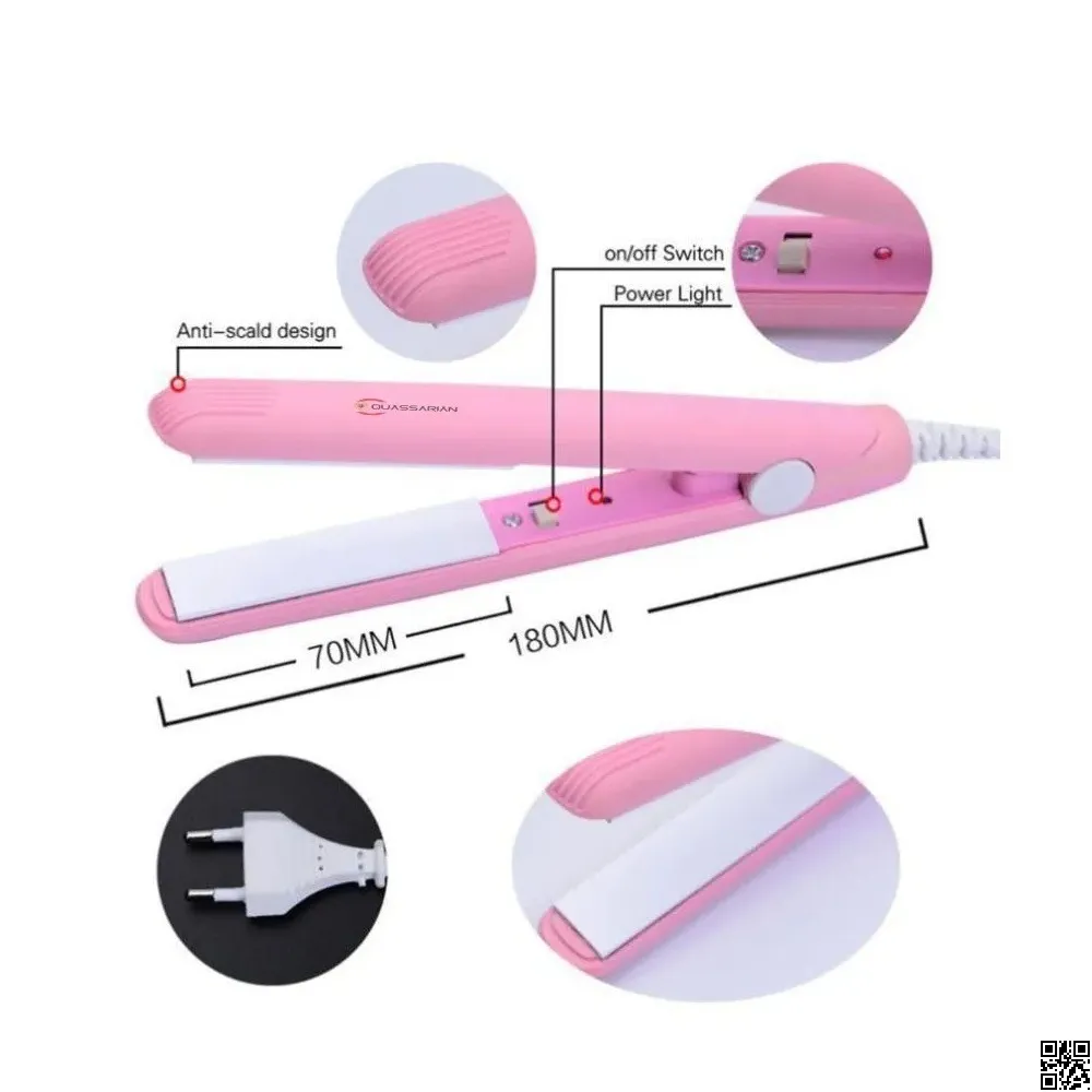 Portable Mini Hair Curl Straightener Flat Iron Perm Splint Ceramic Travel,  Mini Hair Straightener thumbnail 4