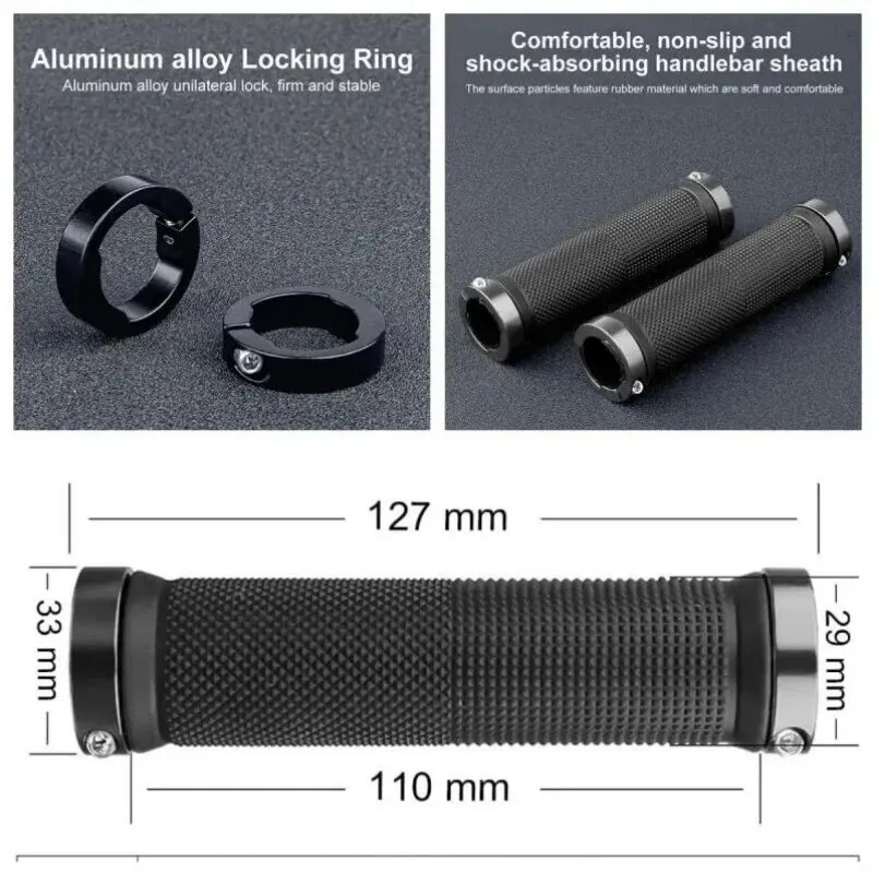 Bicycle Road Mountain Bike Handle Double Lock on Aluminium Alloy Bike Handlebar Hand Cover 1 Pair Handlebar Grips 3
