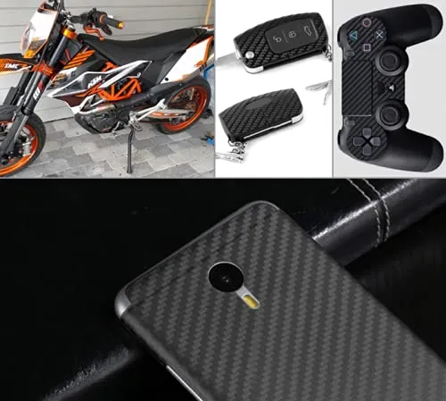 Sticker Black Carbon Fiber 18 3 Vinyl Wrap Texture 3D self adhesive DIY Decor Bike Motorcycle Car stickers thumbnail 3