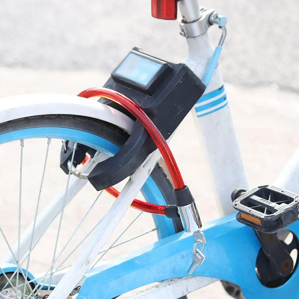 Bicycle Lock With 2 Keys Portable Steel Chain Cycling Cable Anti Theft thumbnail 1
