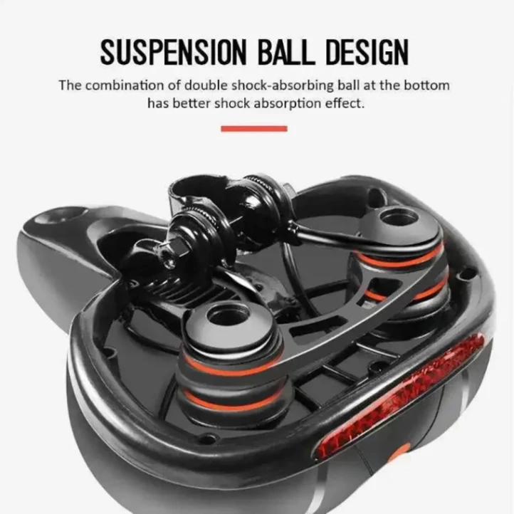 Hollow Breathable Bicycle Saddle Men & Women MTB Road Bike Saddle Shock Absorbing Comfortable Big Butt Bike Seat Safety Warning thumbnail 4