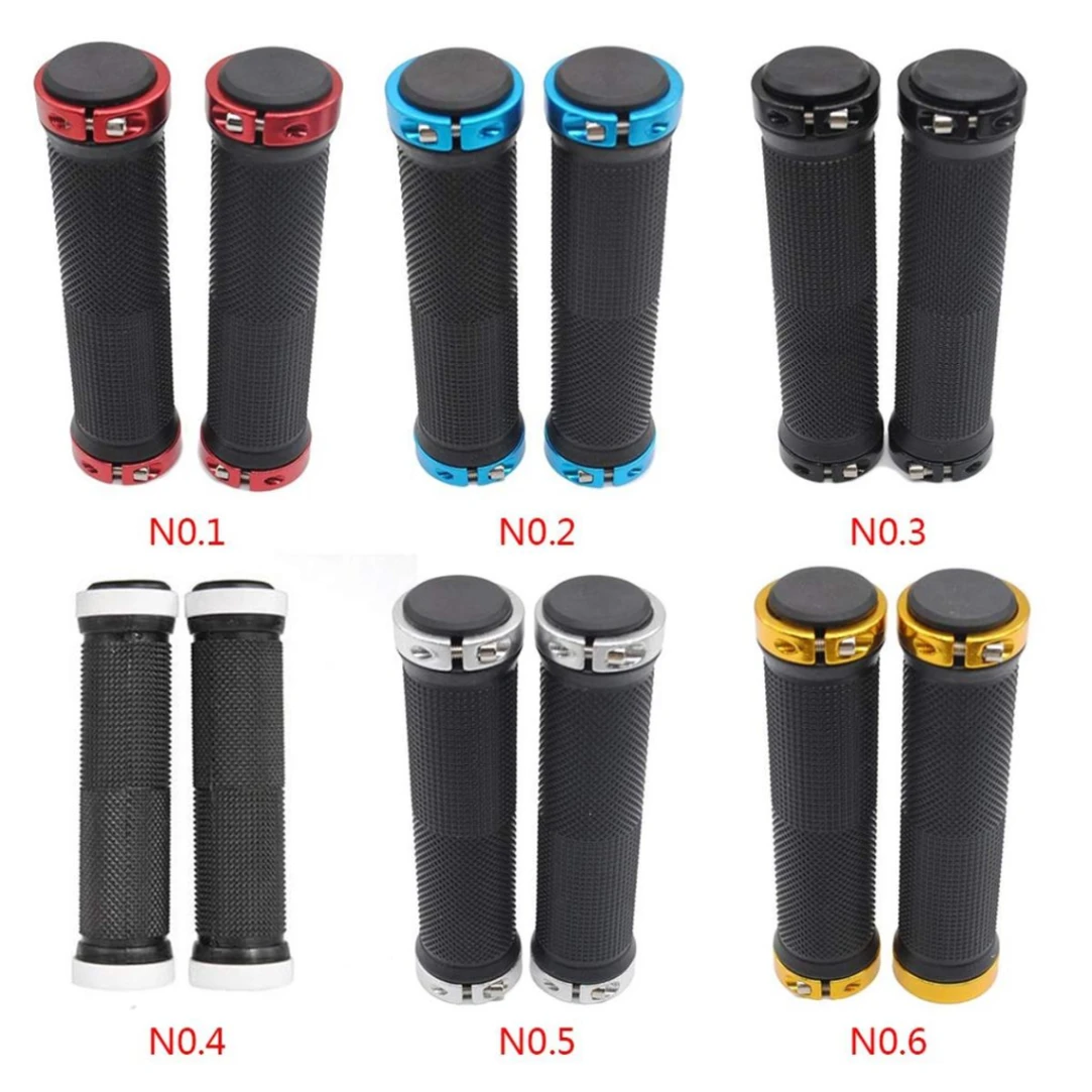 Bicycle Road Mountain Bike Handle Double Lock on Aluminium Alloy Bike Handlebar Hand Cover 1 Pair Handlebar Grips thumbnail 1