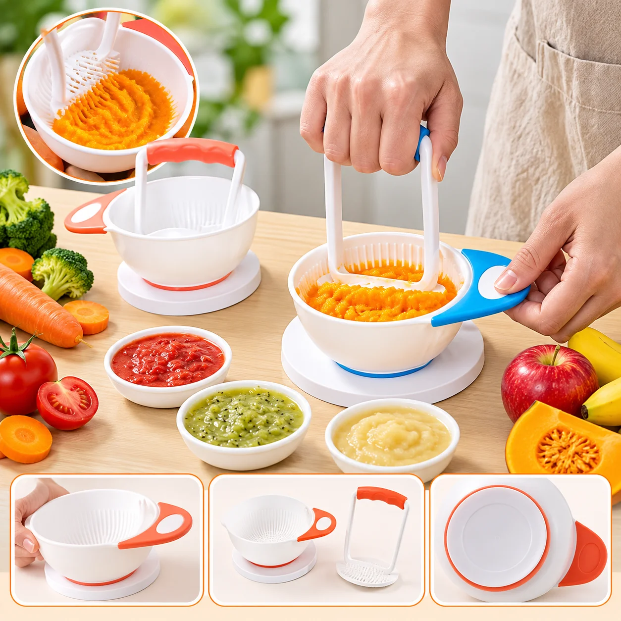 Baby Food Mash Bowl – BPA Free Food Grinding Bowl for Homemade Baby Food thumbnail 2