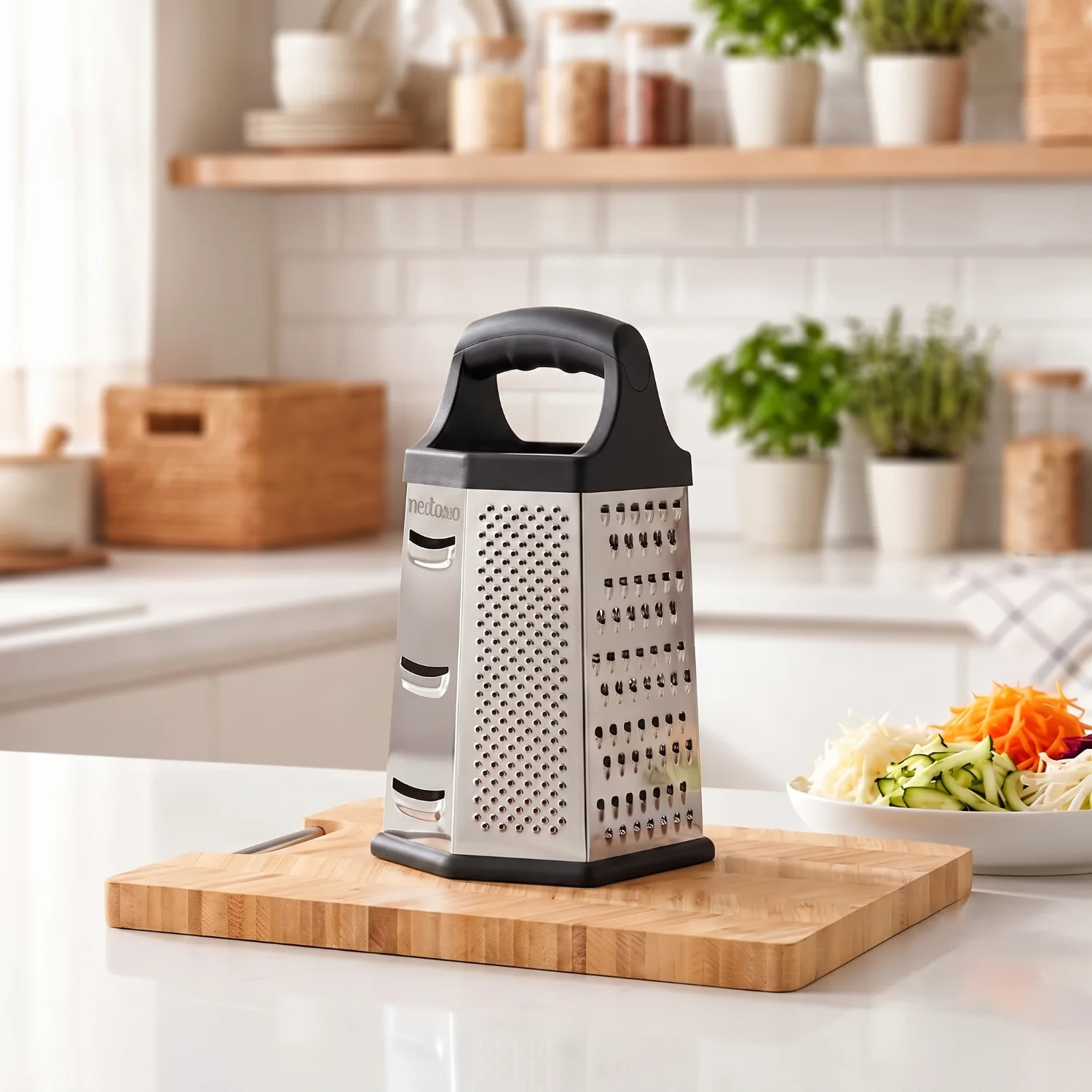 Stainless Steel Tower Grater, 6-Sided Kitchen Grater and Slicer thumbnail 4