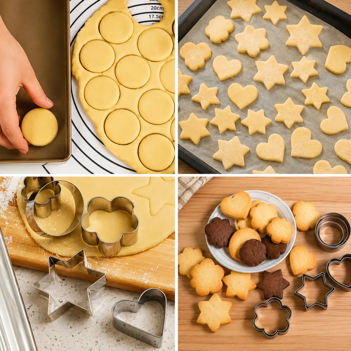 12pcs/Set Stainless Steel Cookie Cutter ( 4 Shapes) Round Heart Star Shape Biscuit Cutters for Kitchen Baking thumbnail 3