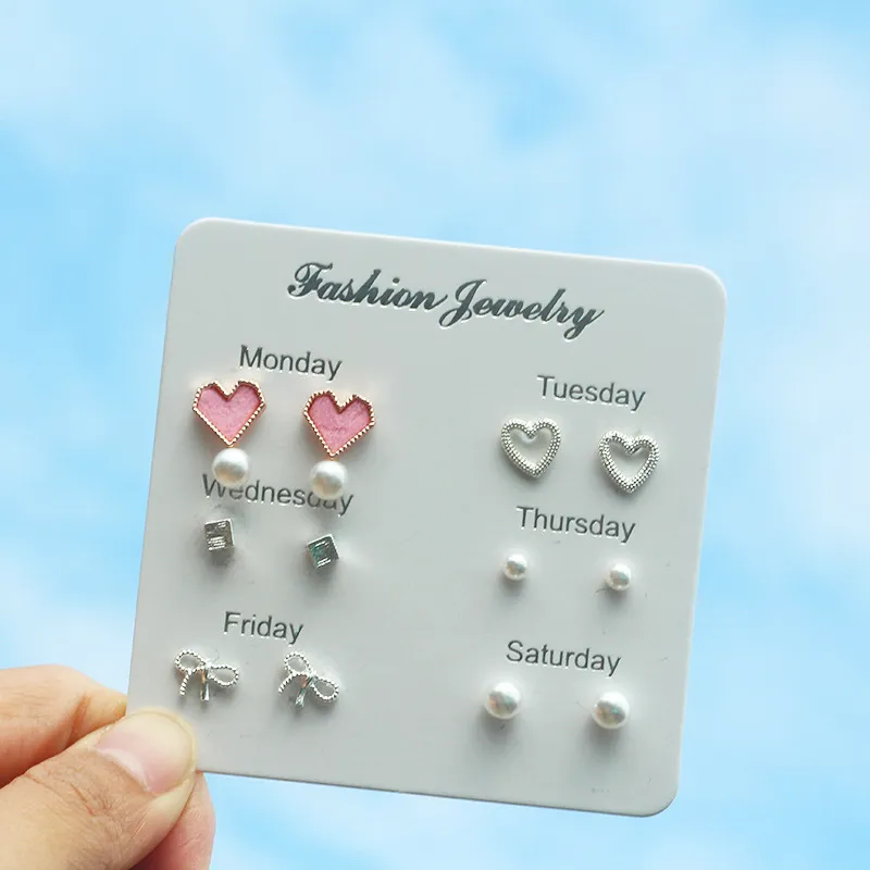 Week Earring Set Beaded Earings Ins Girl 1