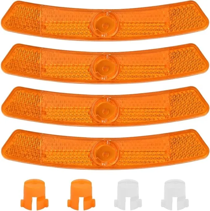 4 Pieces Bike Wheel Spoke Reflectors Orange Bike Reflectors Wheel Spoke Reflectors White Bike Spoke Reflectors Bicycle Safety Reflectors thumbnail 2