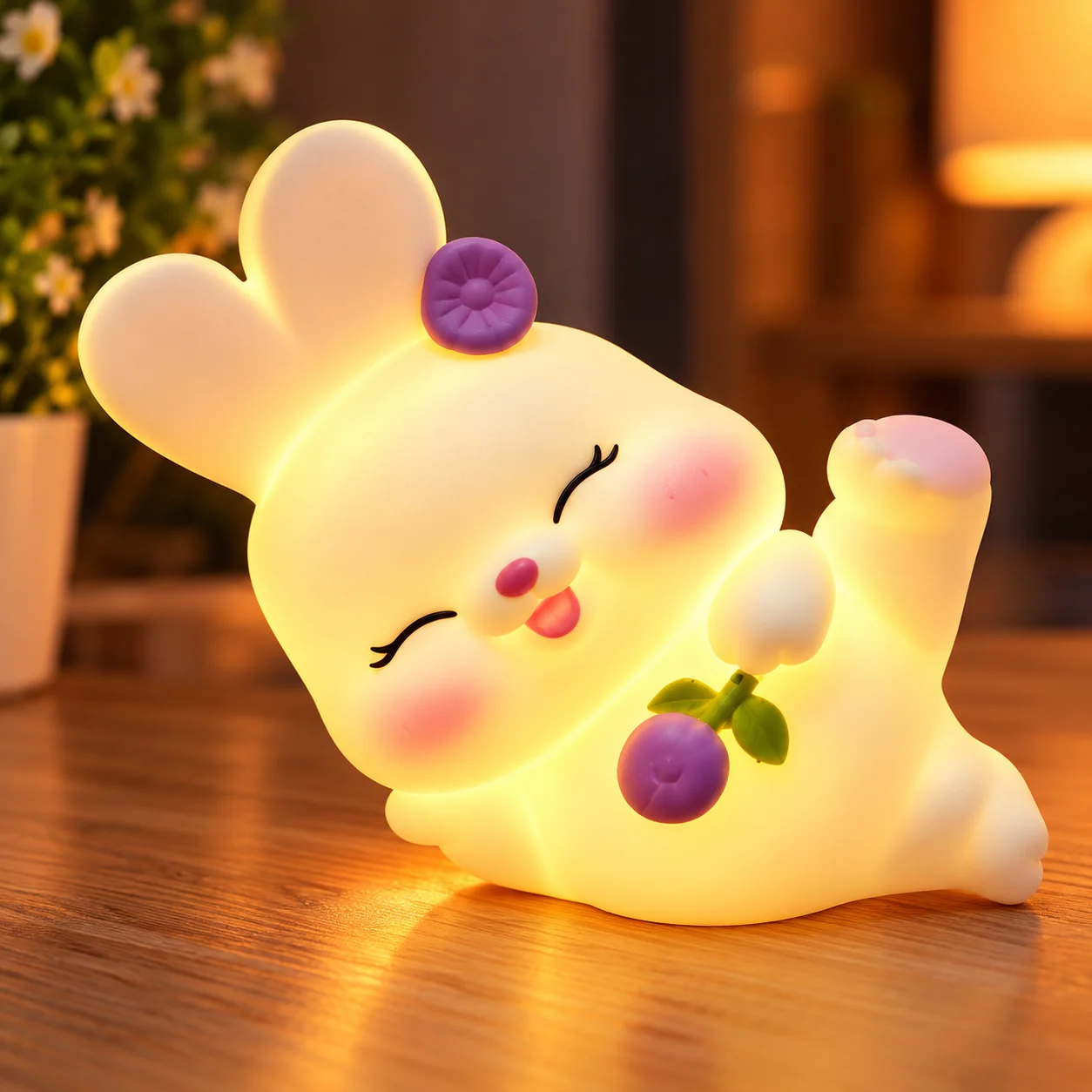 Cute Bunny LED Night Light Lamp – Rabbit Cartoon Night Lamp for Kids Bedroom & Nursery Decor 1