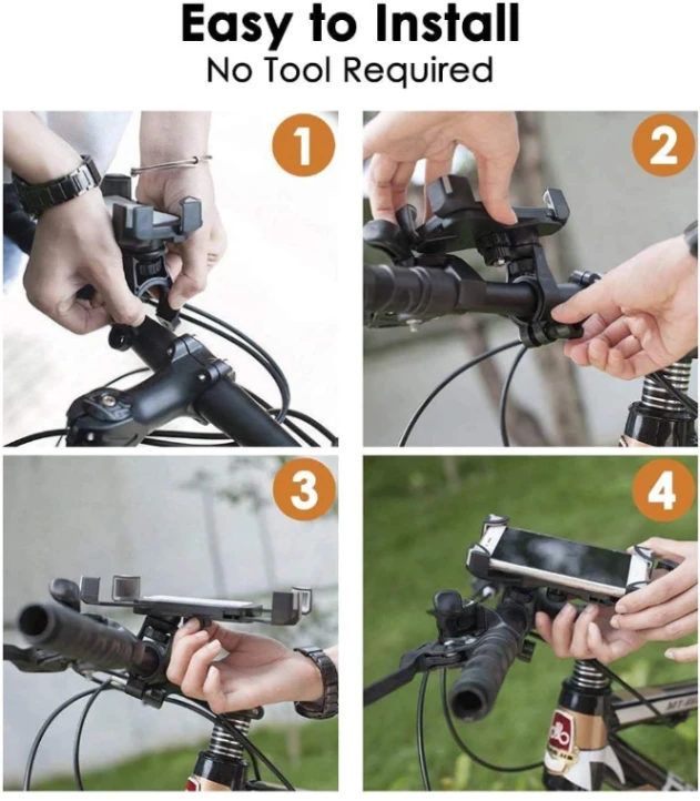 Bike Phone Mount Universal Bicycle Motorcycle Cell Phone Holder Smartphone Cradle Clamp for 3 5 6 5 inch thumbnail 4