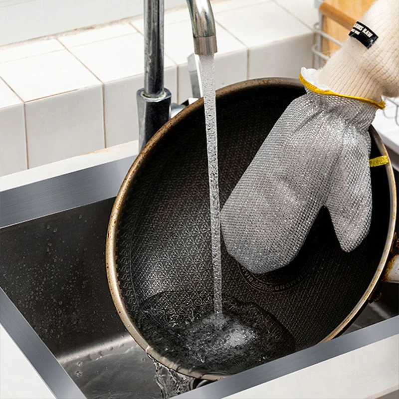 Steel Wire Dishes Cleaning Gloves for Kitchen thumbnail 2