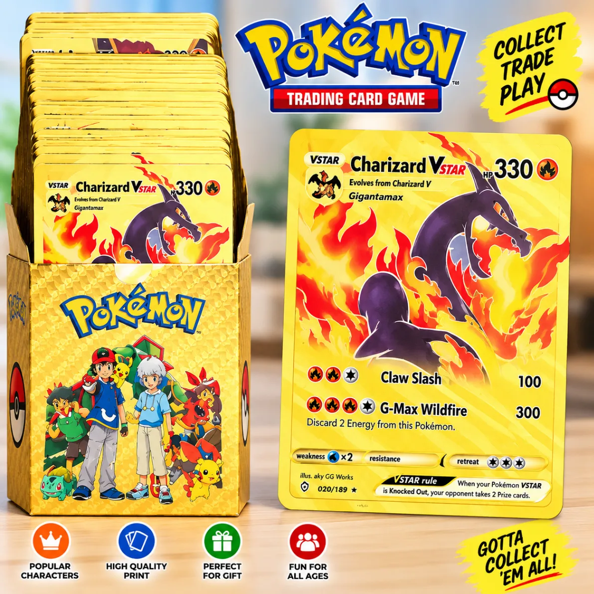 Pokemon Card Toy Gold Black Silver Rainbow Cards English Action Figure Charizard Anime Party Birthday Gifts thumbnail 3