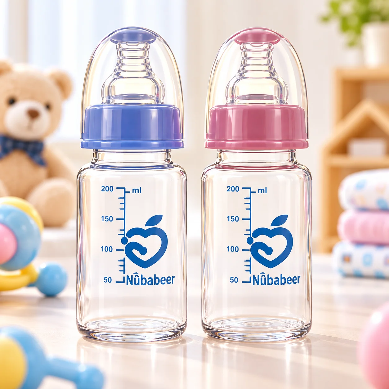 Apple Bear (200ml) Baby Feeding bottle, Baby Feeder, Baby Mumpot 3
