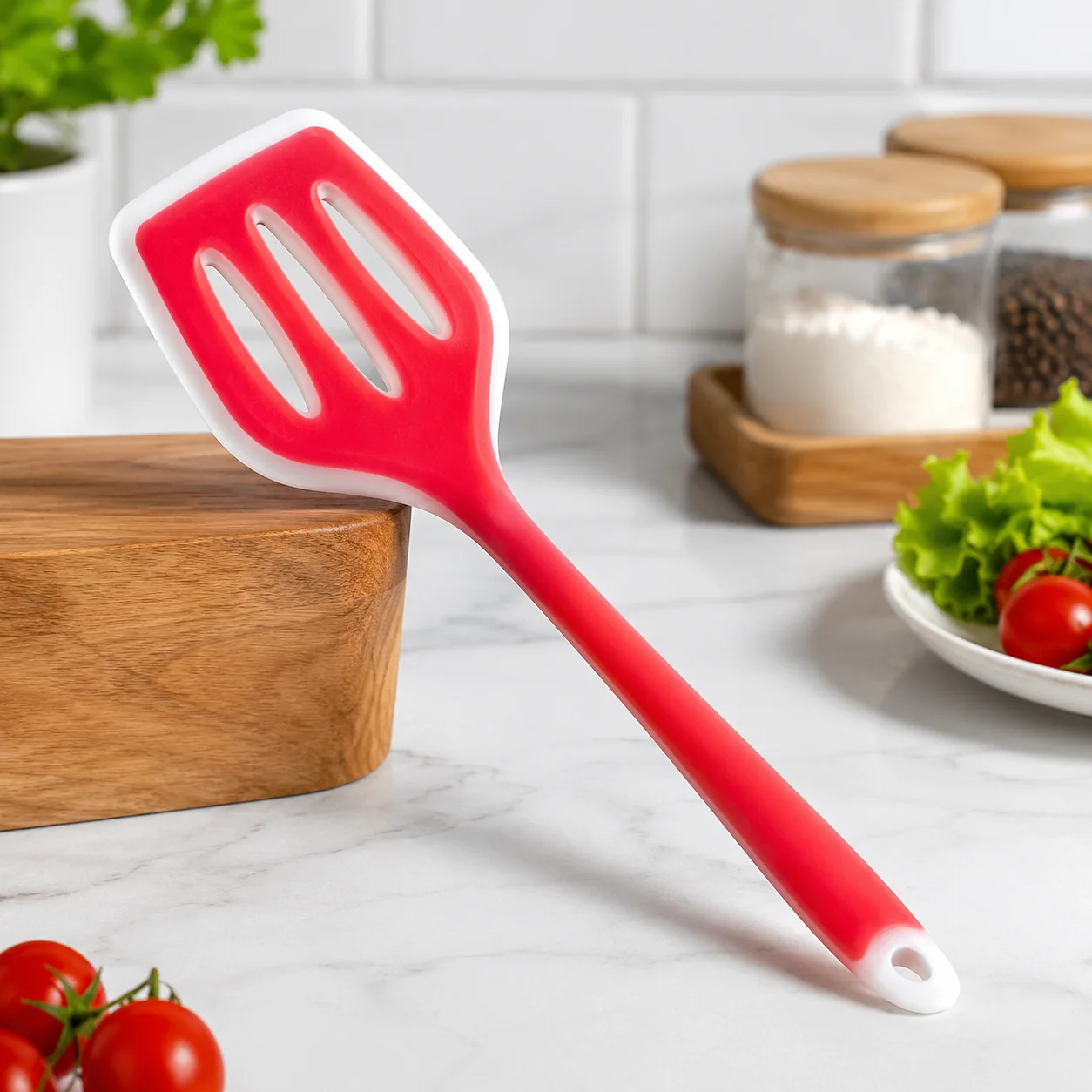 1Pcs Silicone Cooking Spoon 12 Inch, Non-stick Slotted Turner Spatula thumbnail 3