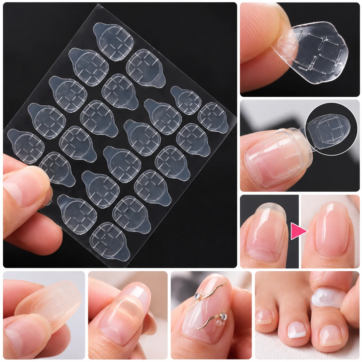 48 PCS Double Sided False Nail Art Adhesive Acrylic Tape Glue Sticker 3