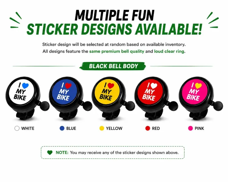 Cycle Bell for Bicycle Ultra Loud Bike Horn Bell for Kids and Adults Metal Bicycle Handlebar Bell Easy Installation, Durable Cycle Accessories for Boys and Girls (Mix Sticker) thumbnail 4