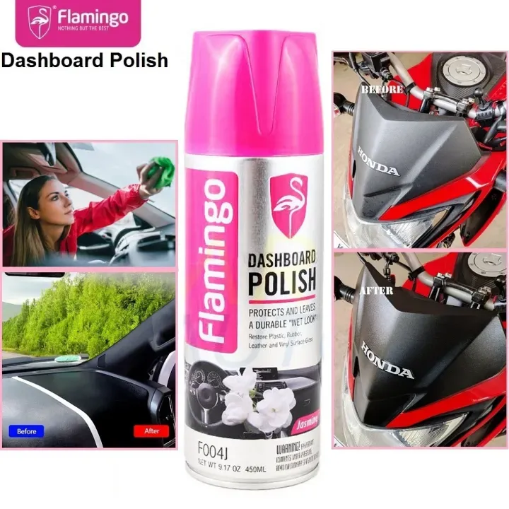 Flamingo Dashboard Polish Jasmine- 450ml, Car Motorbike Leather, Plastic, Rubber, Wood Spray Polish thumbnail 1