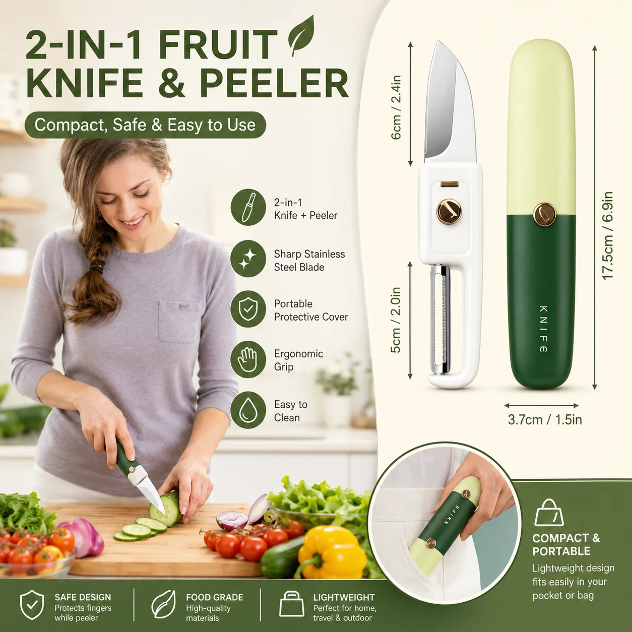 2 in 1 Fruit Knife & Peeler thumbnail 4