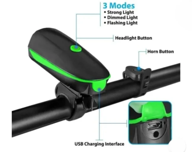 4-in-1 Bicycle Accessories Combo – Comfortable Seat Cover, Multi-Tool Kit, LED Front Headlight with USB Charging, and Anti-Theft Lock Cable | Essential Bike Accessories for Cycling thumbnail 2