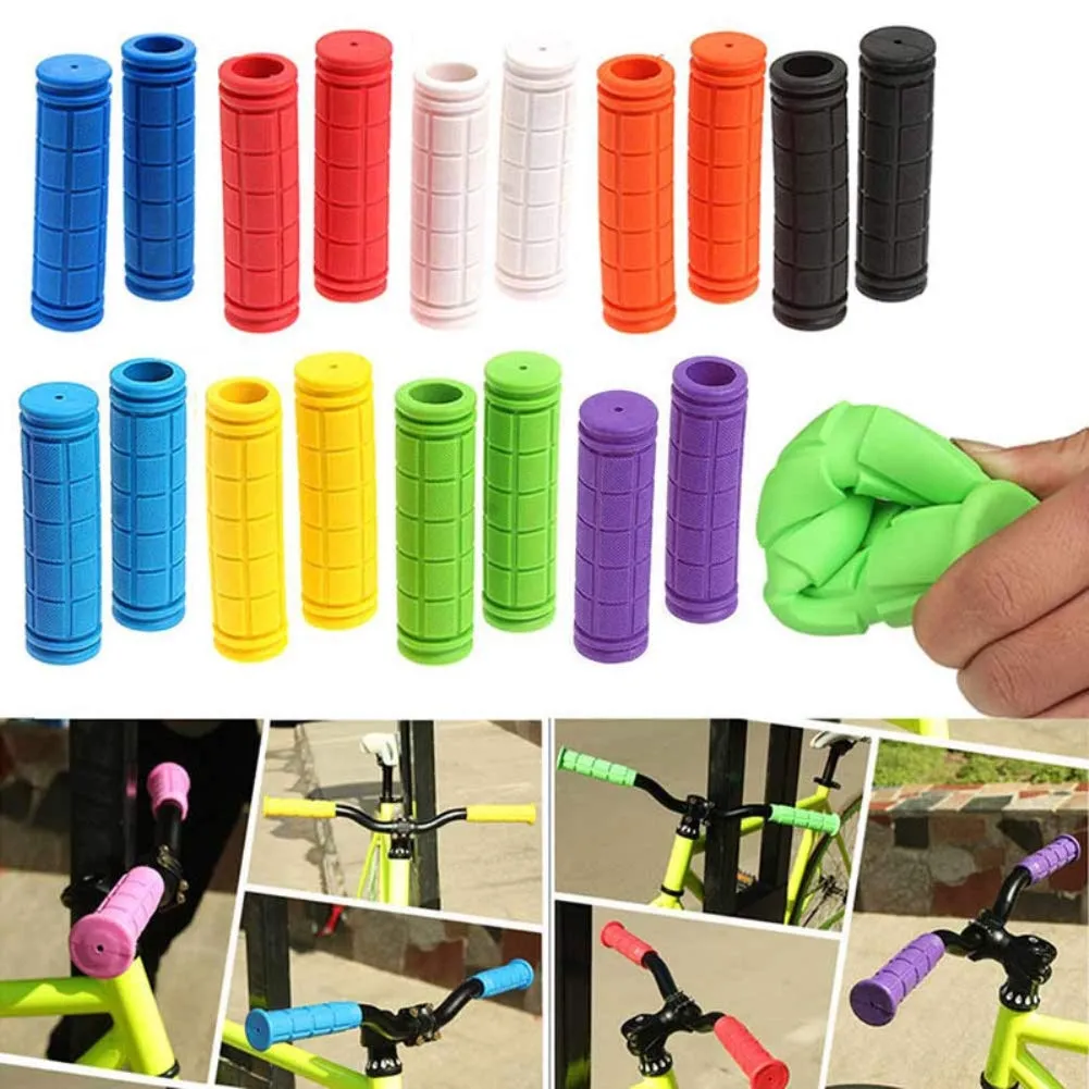 Soft Durable Rubber Bicycle Handlebar Grips Non slip Mountain Bicycle Bike Handle Cover 1 Pair thumbnail 2