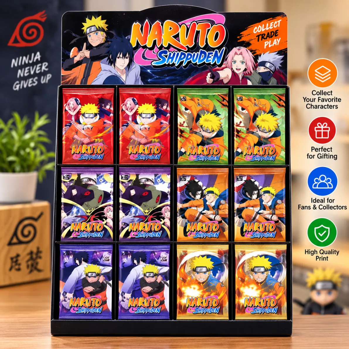 Naruto Anime TCG Card Game English Version Rare Collectibles Kids Gift Toy Holo Lamination thumbnail 2