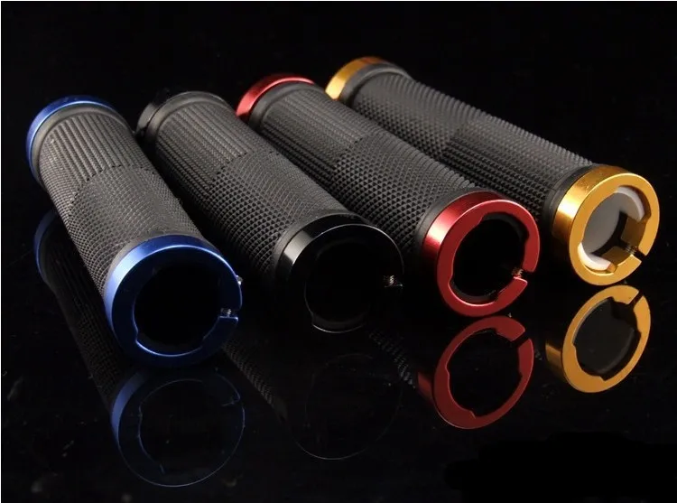Bicycle Road Mountain Bike Handle Double Lock on Aluminium Alloy Bike Handlebar Hand Cover 1 Pair Handlebar Grips thumbnail 2